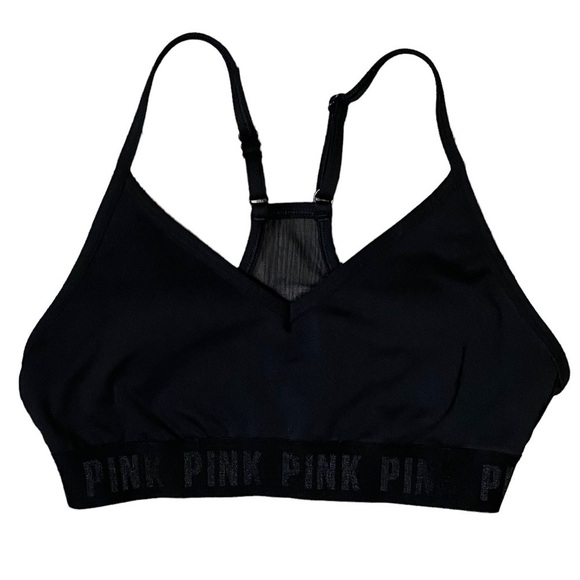 PINK Black Sports Athletic Bra Size Small - Picture 2 of 7